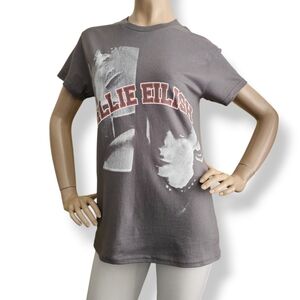 Billie Eilish Gray, White & Red Graphic Print Tee